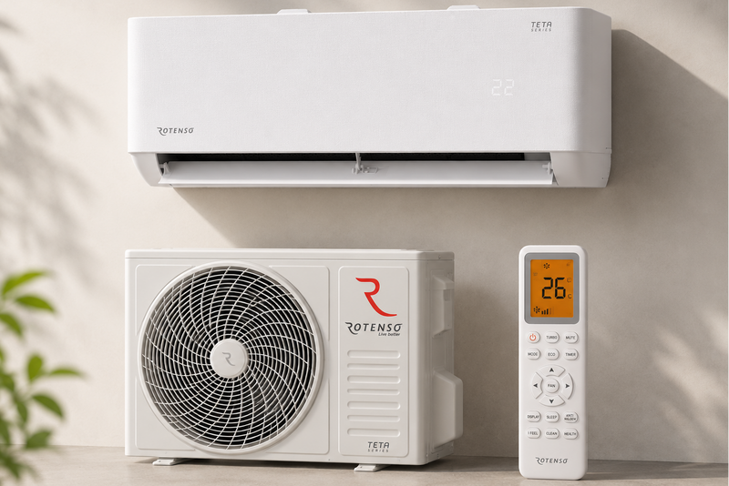 Rotenso Teta 7,0  kW Klimaanlage 24000 BTU WLAN Inverter, A+++, Split Klimaanlage mit Heizung bis -25 °